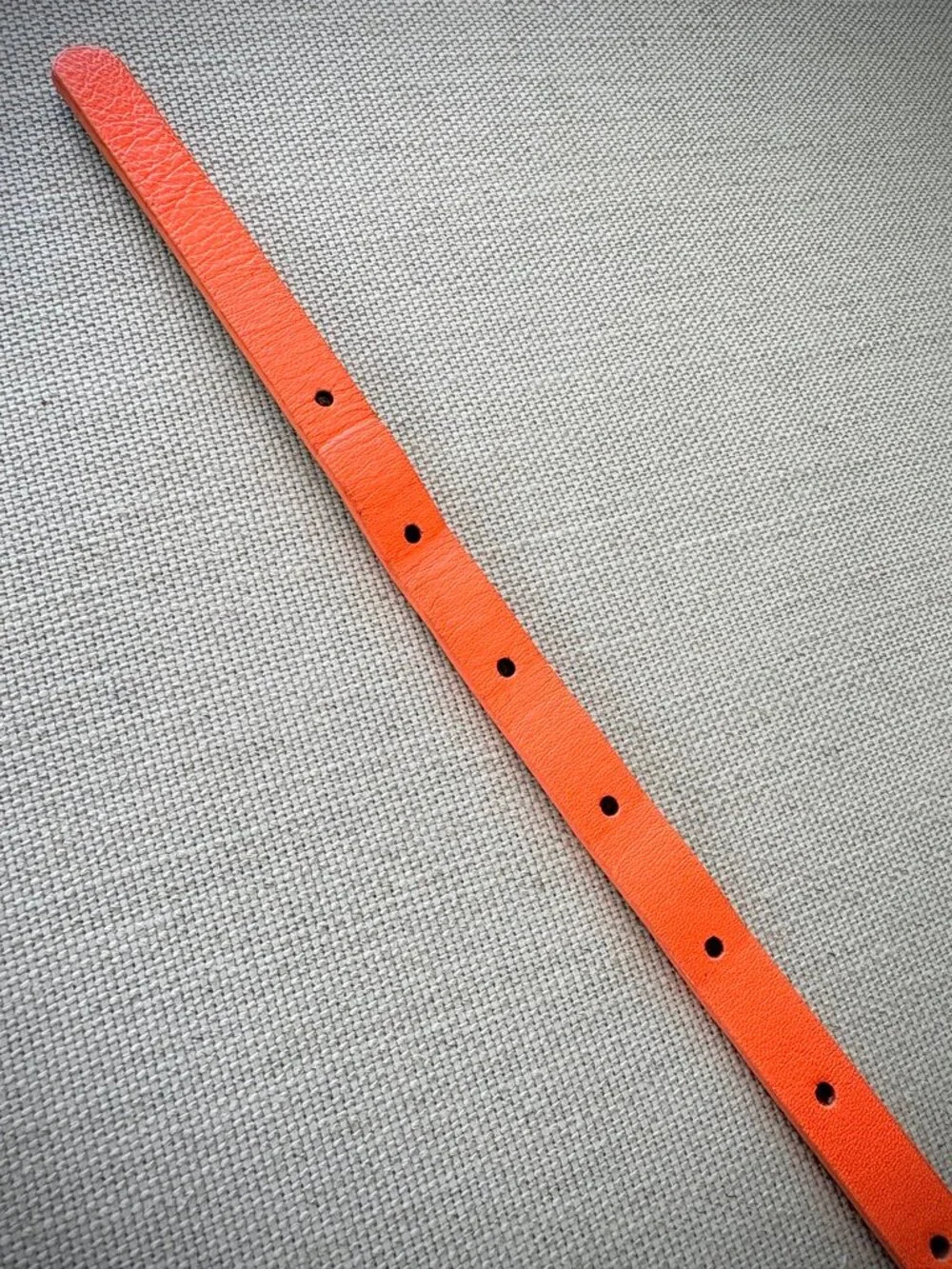 J. Crew Skinny Leather Belt in Neon Orange, Medium